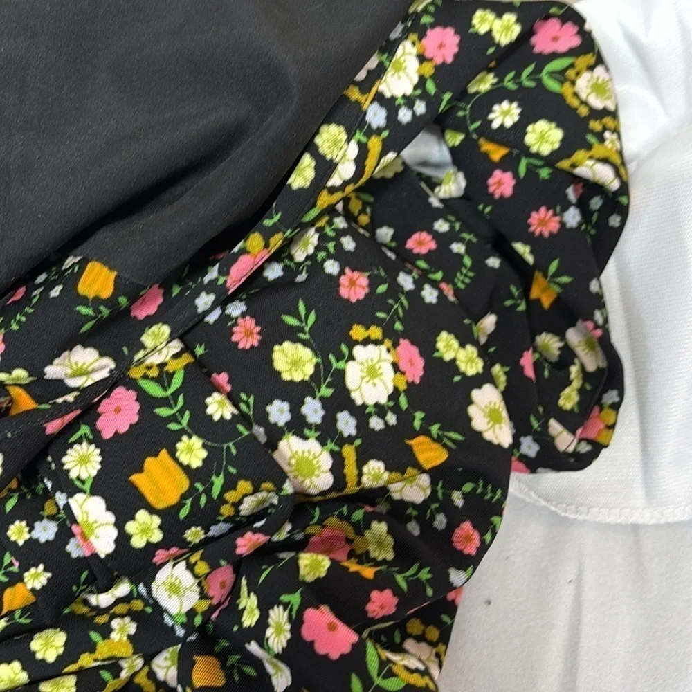 Tory Burch floral Juillet viscose side tip up sleeveless stunning dress size M